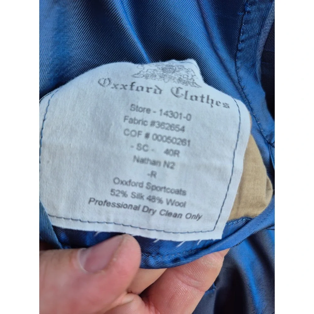 Oxxford Clothes Wilkes Bashford Tan Glen Plaid Crittenden Sport Coat Blazer 40 R